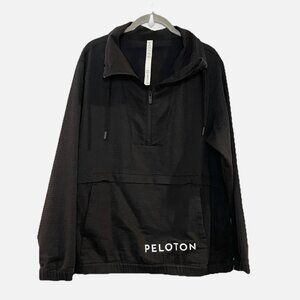 Lululemon Peloton Pack Light 1/2 Zip Hooded Pullover Black Sz 10 Black Athletic